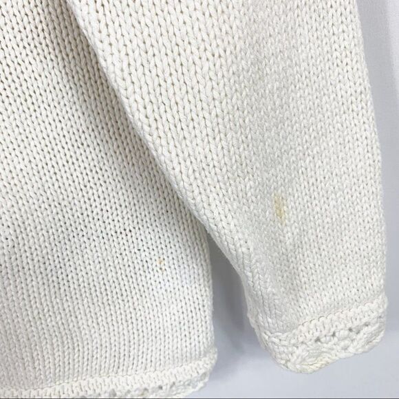 Vintage Rachel Max Floral Pom Pom Scalloped Chunky Knit Grandma Sweater Medium - Picture 6 of 9